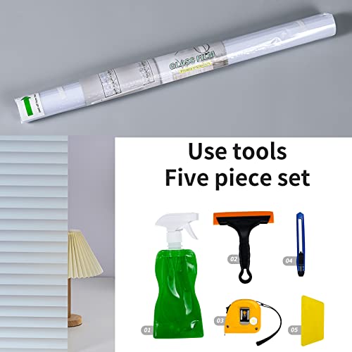 Derzgao Blinds Pattern Decorative Window Privacy Film, Anti Uv Removable Privacy Film Windows Glass For Bathroom Home Office Garage Non-Adhesive Self Static Cling (Blinds Pattern 17.5X78.7Inch) #TOP5