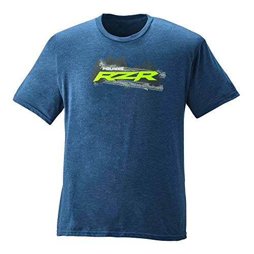 Polaris RZR Mens Graphic T-Shirt with RZR Logo - L Navy Heather