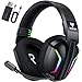 WESEARY Wireless Gaming Headset for PS5, PC, PS4, Switch & Mac, Dual-Mode 2.4GHz & Bluetooth Headset with Microphone for PlayStation 4 Accessory Kits,50mm Stereo Drivers,LED Light,Up to 50H Playtime