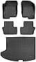 SMARTLINER Custom Floor Mats 2 Rows and Cargo Liner Set Black for 2017 Jeep Patriot with 1st Row Dual Driver Side Floor Hooks