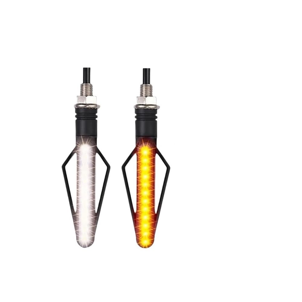 Clignotants moto LED double couleur blanc et rouge à effet défilant - 8