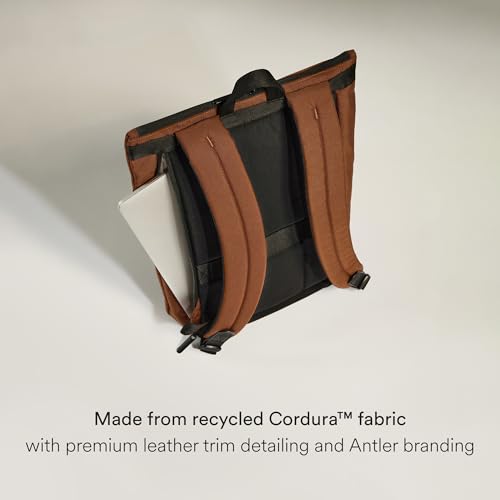 ANTLER Urban Core Zip Top Backpack, 14" Laptop Sleeve, Work Bag, Brown