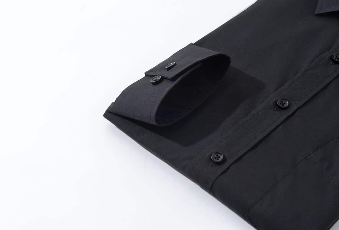 Mens Big and Tall Dress Shirts Button Down Shirts Long Sleeve Shirt from Size S to 6XL(T) - Image 6