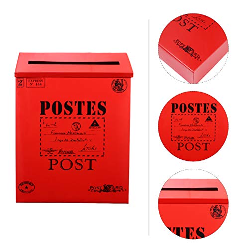 NUOBESTY Vintage muur mount brievenbus outdoor metalen grote capaciteit decoratieve postbus voor tuin muur decoratie… - Afbeelding 3