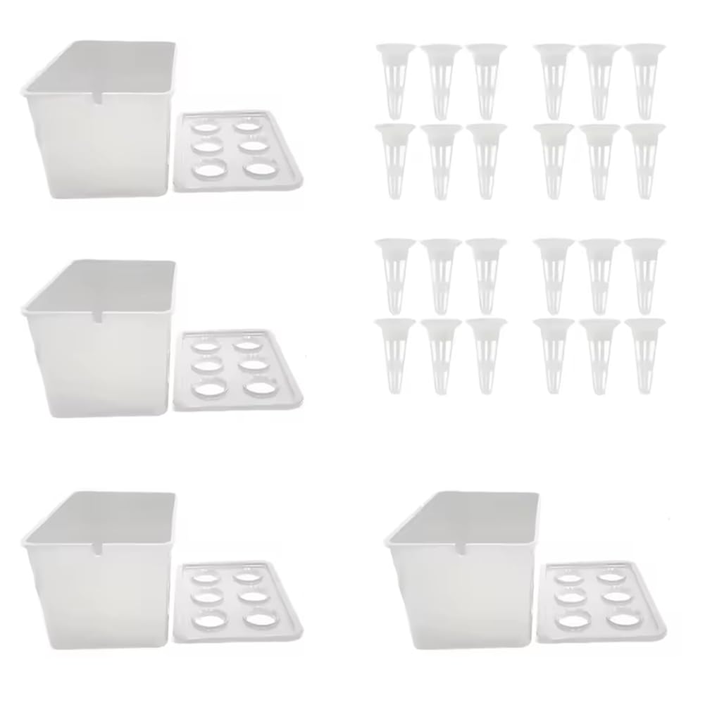 Jnchdghwa 4Pcs Nursery Pots Hydroponic System Growing Box Universal Planting Container for Propagation Plants Vegetable Box