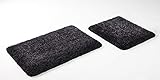 Größe: 50x90cm, 50x50cm. 2- teiliges Badematten Set Bahama schwarz, grau MELIERT