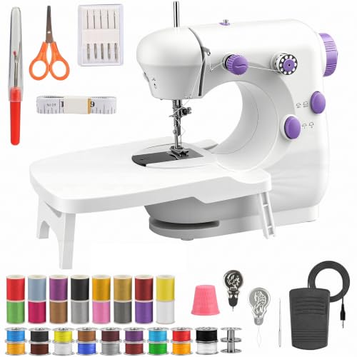 Kleine Nähmaschine Anfänger: Mini Elektrische Nähmaschine mit 46-Teile Set