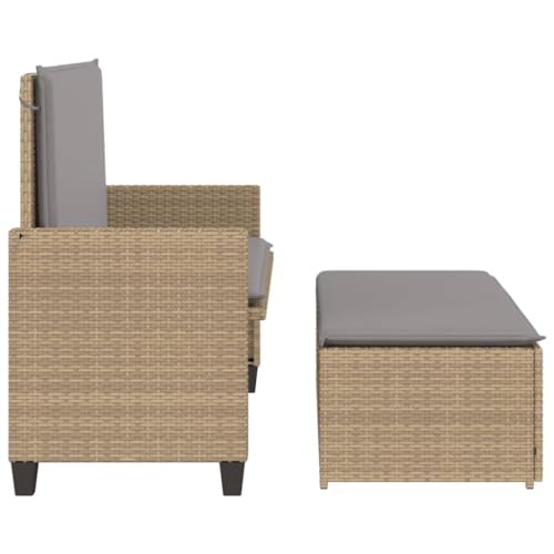 Banc de jardin 2 places résistant aux intempéries meuble de balcon polyrotin