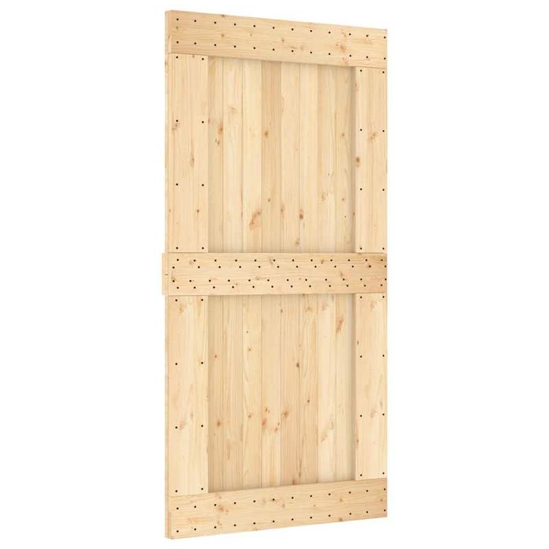 NARVIK Massivholztür 100x210 cm aus Kiefer (unbehandelt) - Türbeschlag für naturnahes Wohnen | Robust & langlebig | Innenbereich