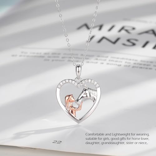 Collar de caballo para niñas que adoran la equitación joya emotiva de plata 4