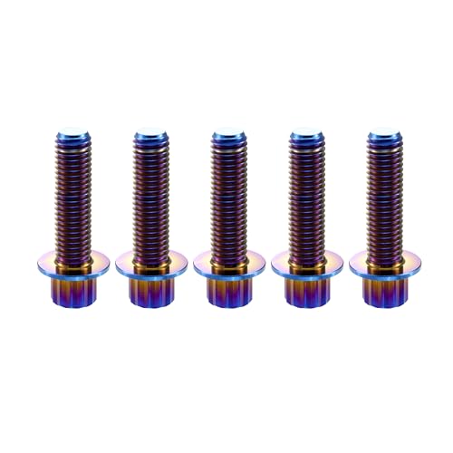 Image of Rison Titanium M7 Titanium Split Rim Bolts for 3pc /2pc Wheels (M7x24mm, Burnt Blue)