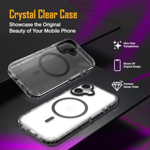 Image of Zapcase Crystal Clear Back case for iPhone 17 | Hard PC Back | TPU Bumper with Inner Rubber Grip | Metal Camera Guard Bezel | Metal Buttons | Scratch Resistant Cover | 2 Layer Edge Protection | Black