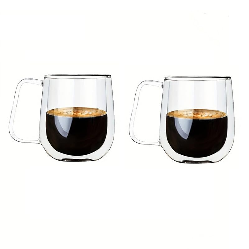 Set de 2 mugs de vidrio doble pared 11.84 oz miniatura 6