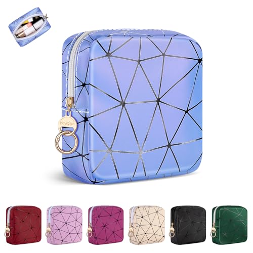 Petite trousse de maquillage en cuir synthétique chic au toucher soyeux