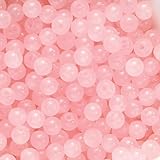 100 perlas de cuarzo rosa, 8 mm, perlas de piedras preciosas para manualidades, perlas de piedras preciosas para enhebrar con agujero, perlas de piedra redondas rosas, piedras preciosas para pulseras