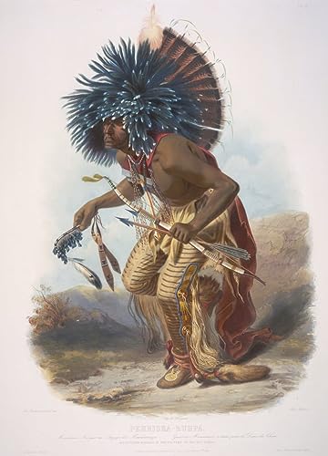 Peinture murale Moennitarri Warriores Karl Bodmer affiche impression prints toile 60x90