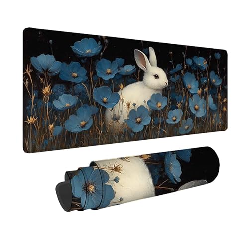 Tapis de souris XXL 150x80cm cadeau idéal pour gamer et bureau design lapin