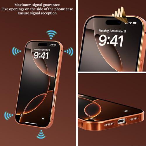 Coque iPhone 17 orange anti-chute avec dos aluminium et bumper