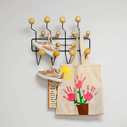 Mod Made Pop Wood Coat Rack, Natural Ball Black Frame #TOP5