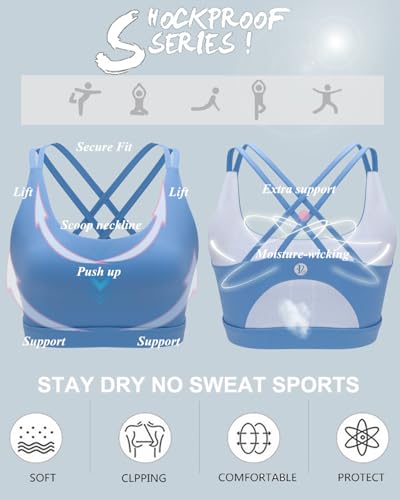 Image of RUNNING GIRL Sports Bras for Women,Padded Sports Bra Tank Top Sexy Crisscross Back High Impact Longline Workout Yoga Bra