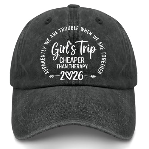 Girls Trip 2026 Travel Vacation Hat for (Women) Classic Washed Distressed Baseball Cap