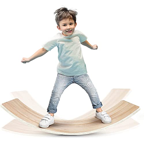 Yes4All Versatile Wooden Wobble Balance Trainer Board with 360 Degree Rotation