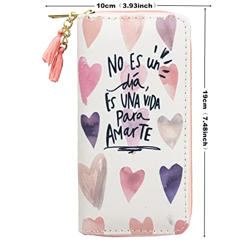 MayeBridge Cute Unicorn Purse Unicorn Zipper Wallet Long Clutch Bag PU Leather Purse For Girls Women (Pink Heart)2