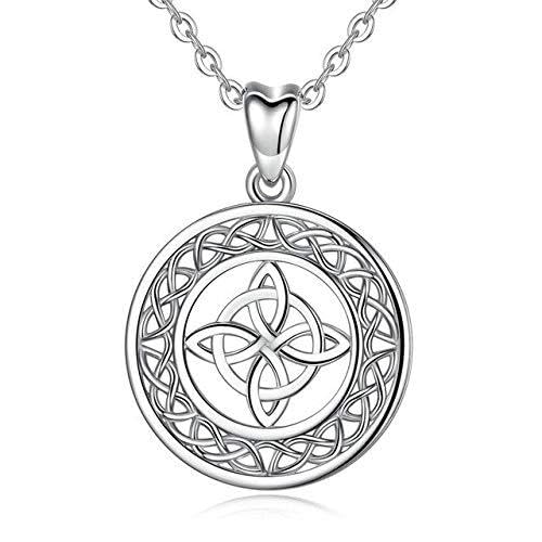 Pendentif rond celtique élégant, collier quotidien style urbain chic