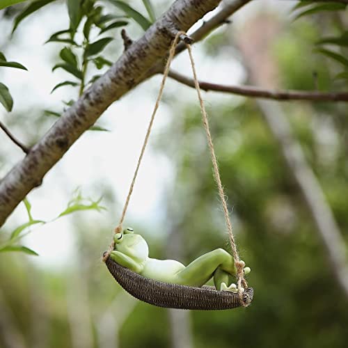 Gihaoom Cute Hanging Hammock Fairy Animal Frog Statue Home Garden Decor Gardening Sculpture Figurine Gifts Decorations Ornaments For Garden Yard Indoor Outdoor #TOP2