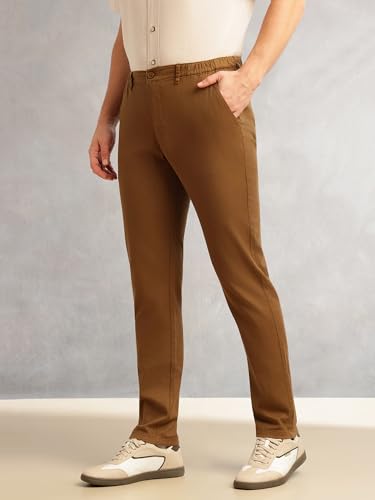 Image of Thomas Scott Men's | Straight Fit | Mid-Rise | Solid | 4 Pockets | Woven | Chinos Trouser