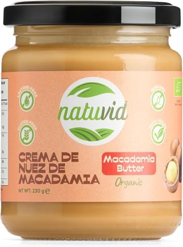Natuvid Crema de Nuez de Macadamia BIO 230g | 100% Orgánica y Nat...