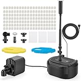 Yigowyigo Teichpumpe mit Filter und Springbrunnen Set, 40W 3000L/H Teichfilter Komplettset mit Pumpe, Teichfilter Miniteich mit 3m Stromkabel für Außenteiche, Wasserspiel, Fontänen Pumpe aussen klein