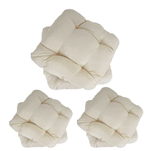 Mendler 6er-Set Sitzkissen Dublin, Stuhlkissen Kissen, 41x38x8cm - Creme Cover