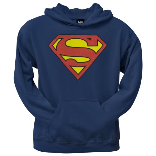 Superman Classic Shield Adult Hoodie Sweatshirt, Large