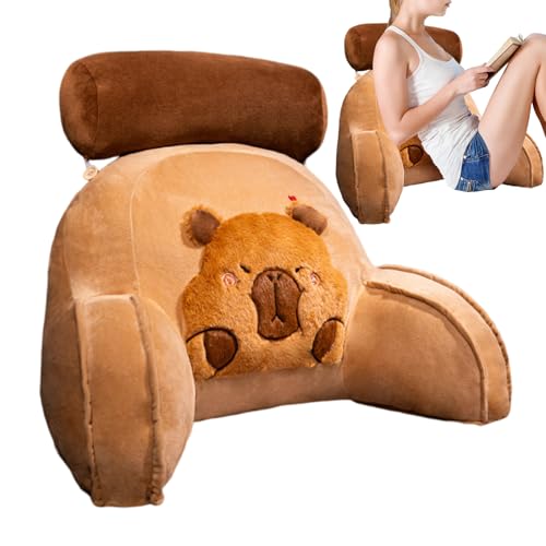 Almohada de Lectura - Diseño Adorable De Capibara y Confort Ergonómico - Cojín Decorativo para la Espalda en la Cama,Para Adultos y Niños en Sofá y Suelo, durante el Sueño, Sentarse, Ver, Descansar y