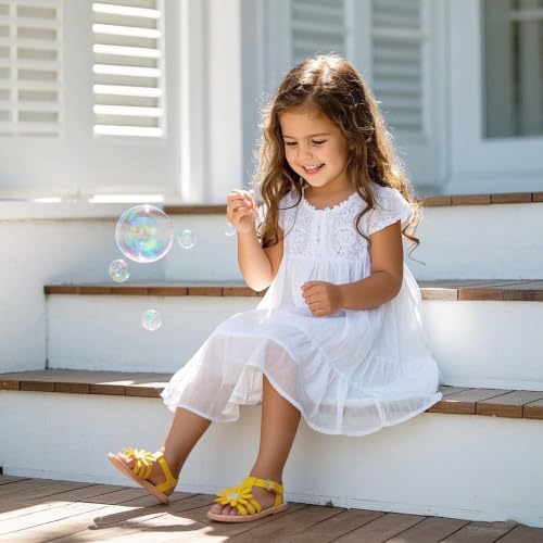 Image of Kiderence Toddler Flower Girl Sandals Open Toe Dress Shoes Wedding Party