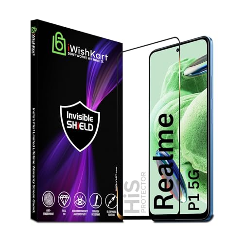 Image of compatible with HiS Realme P1 5G Tempered Glass [with warranty] screen protector guard Full Edge to Edge 9H Full Glue FHD with Easy Installation kit (realmep1 / p 1)