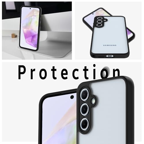 Image of KAPAVER Hybrid Series Back Cover Case Compatible with Galaxy A35 (PC+TPU) (Black)