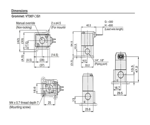 Électrovanne pneumatique à vide 3/2 commande pilote 2 positions VT307V - 6