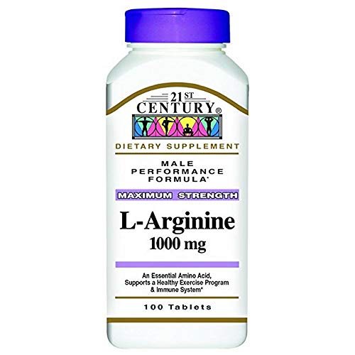 21st Century L-Arginine 1000mg, Maximum Strength 100 ea (Pack of 6)