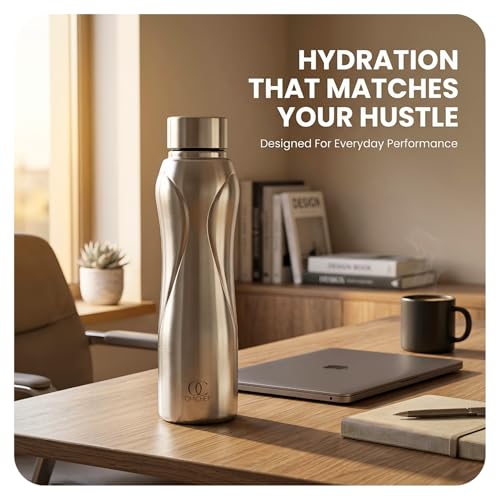 Image of Omichef blaze Stainless Steel Fridge Water Bottle | Best For Home /Office /School /Gym | BPA Free | Leak Proof | Capacity 1000 ML (Pack of 2)