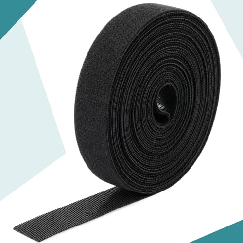 Image of WILLBOND 1 Roll of Fastening Tape Cable Ties Reusable Fastening Nylon Tape Double Side Hook Roll Hook and Loop Straps Wires Cords Management Wire Organizer Straps (1 Inch X 24 ft)