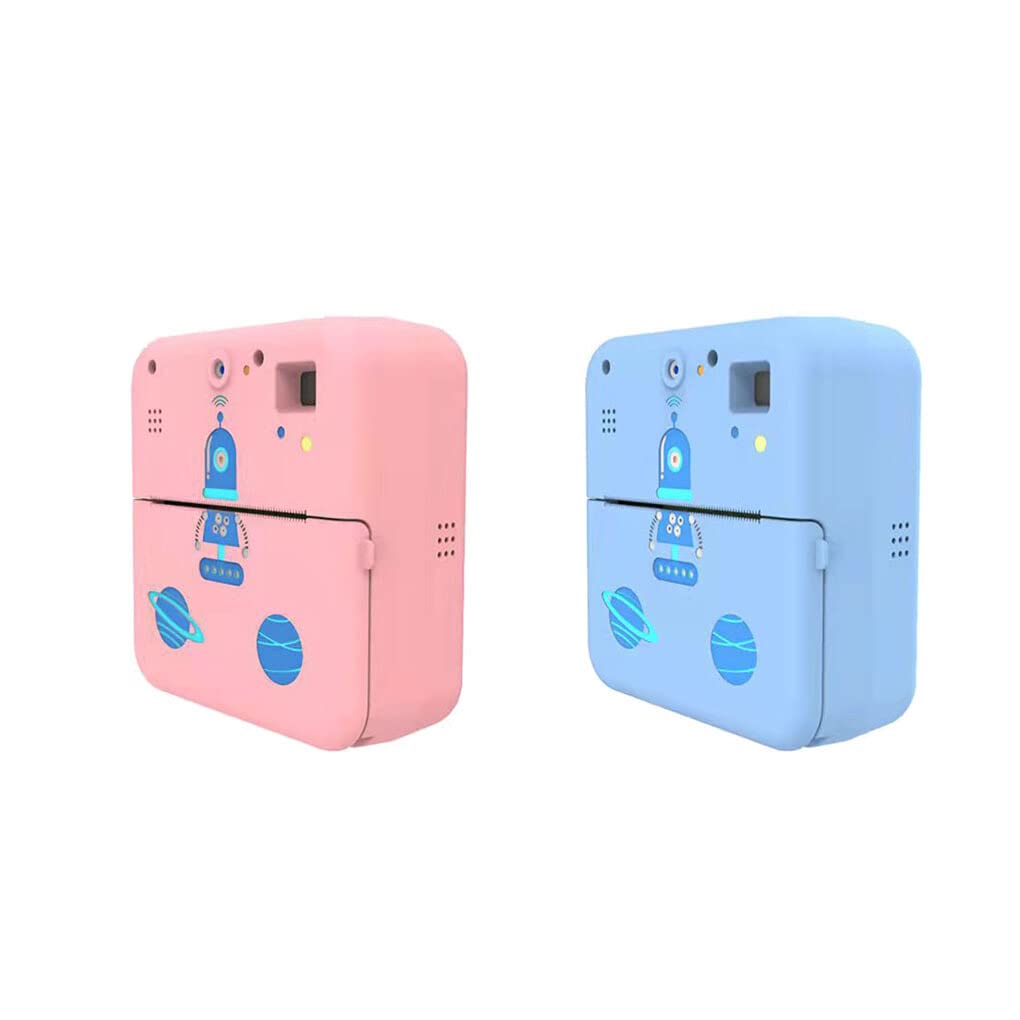 Impresora fotográfica multifunción Cámara para niños Cámaras portátiles livianas Juguete Digital inalámbrico Mini impresoras instantáneas, Azul, Sin Tarjeta de Memoria