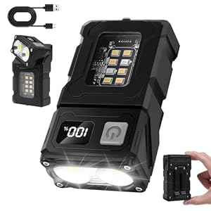 flintronic Mini Taschenlampe LED Aufladbar, LED Arbeitsleuchte, COB Arbeitsleuchte, mit Magnetfuß und USB C Aufladung, für Werkstatt KFZ Notfall Camping Outdoor
