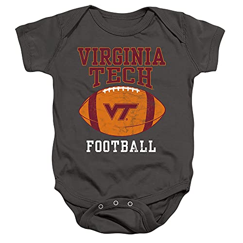 Virginia Tech Official Football Ball Unisex Infant Snap Suit for Baby,Charcoal, 6 Months