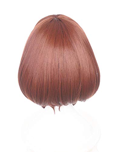 ZeroGoo Anime Mha Bnha Cosplay Wig Include Wig Cap and Keychain for Women Men Adult Halloween Costume Cosplay (Brown)