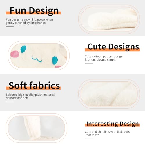 Cute Soft Plush Hats, Ear Moving Jumping Hat, Funny Cartoon Animal Warm Winter Caps for Women Girls3