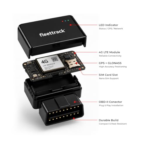 Image of FleetTrack 4G OBD PRO GPS Tracker for Car | 1 Yr Free App & SIM (Zero Activation Charges) | 15+ Features | Easy Plug & Play | Real-Time Location, Driving History & Geofence Alerts
