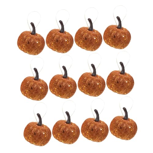 TOPPERFUN 12 Pezzi Decorazioni Zucche Glitterate per Halloween Ornamentali Schiuma per Feste come Accessori Fotografici e Decorazioni per La Tavola