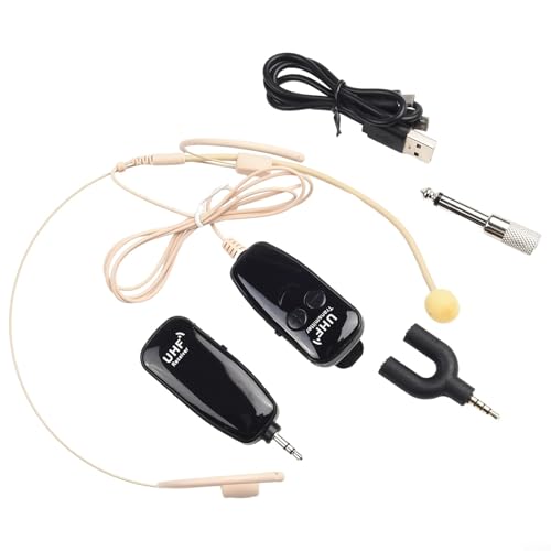 Gettimore Ensemble de microphones sans fil UHF pour enseignants et artistes avec compatibilité étendue des appareils